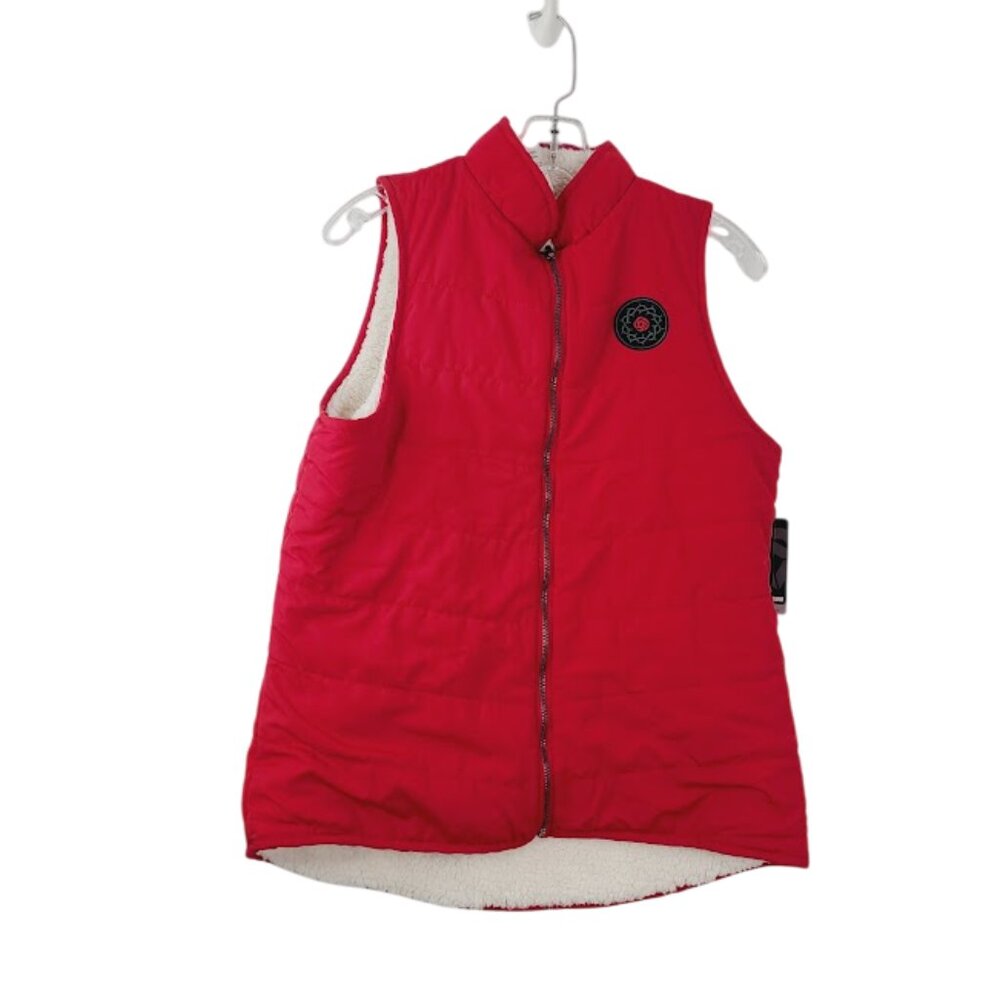 Colosseum Women's Red Sleeveless Full Zip Padded Puffer Vest Size L